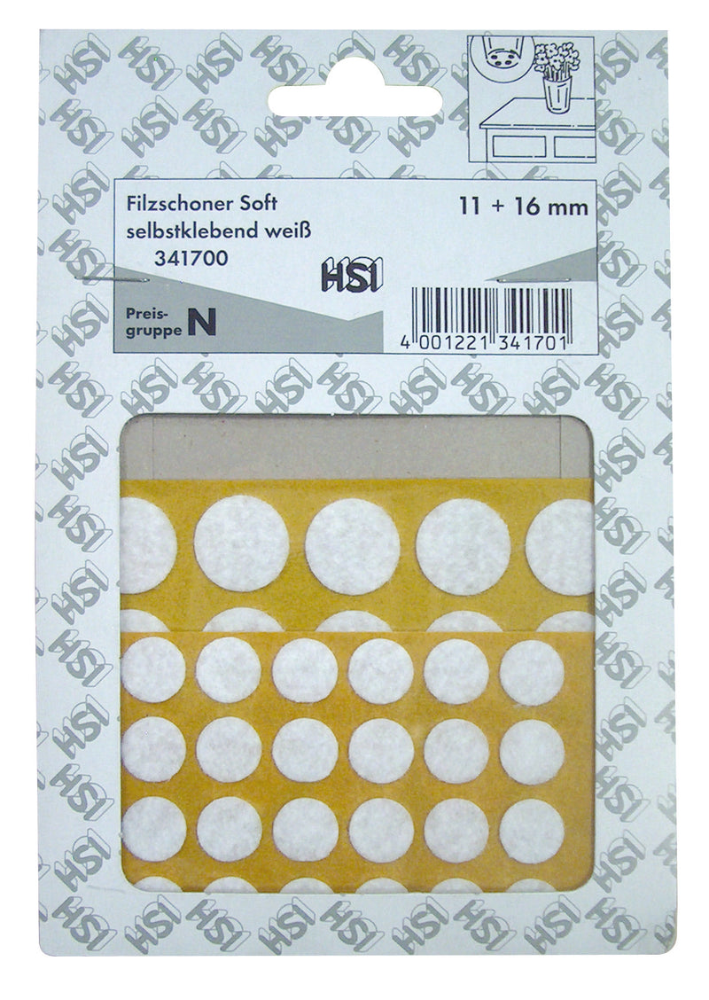 HSI Filzschoner Soft selbstklebend, rund 11/16 mm