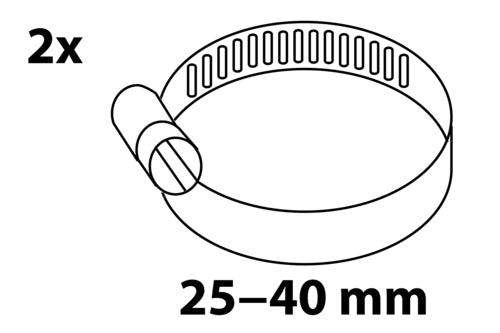 Schütte Schlauchschelle 25–40 mm, 9 mm Bandbreite, verzinkt (2 Stück)