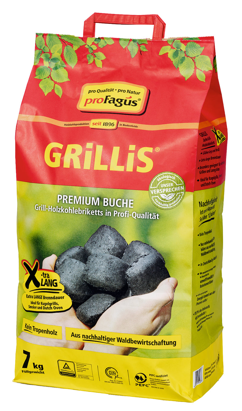 proFagus Grillis Grillbriketts Buchen Grill-Holzkohlebriketts