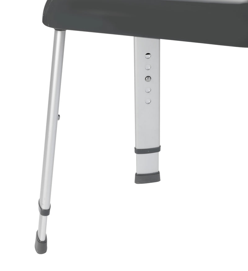 WENKO Secura Premium Badhocker anthrazit/aluminium, 50,5 cm breit