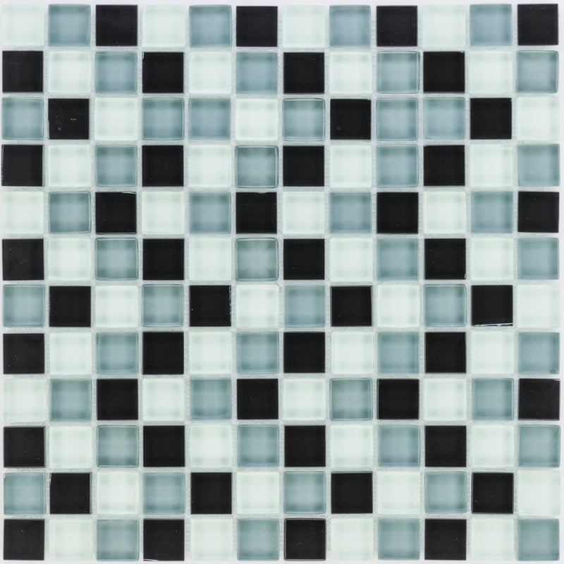 EURO STONE GLASMOSAIK Mosaik 30×30 cm Glas grau/weiß glänzend