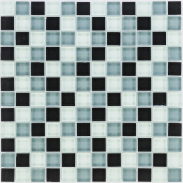 EURO STONE GLASMOSAIK Mosaik 30×30 cm Glas grau/weiß glänzend