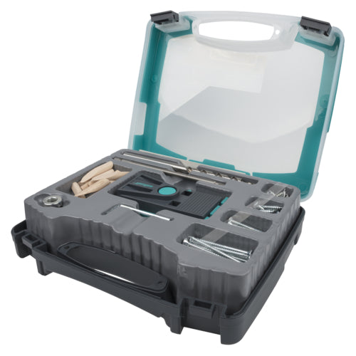 Wolfcraft Undercover Jig-Set für Taschenbohrungen, Kunststoffkoffer, Zubehör