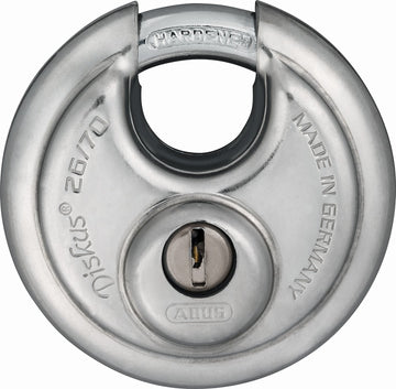 ABUS Diskus® 26/70 SB Vorhangschloss, silberfarbenes Bügelschloss