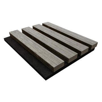 Eurostone Akustikpaneel Grey Oak, 600×2400 mm – matt mit Akustikfilz