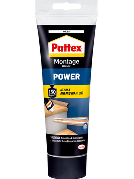 Pattex Montage Power, weißer Montagekleber für saugende Untergründe
