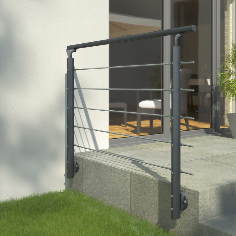 Dolle Prova Geländerset PS151 anthrazit, Edelstahl/Aluminium 1,5 m