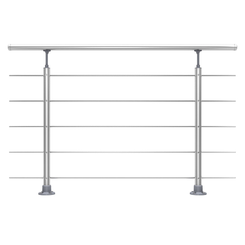 Dolle Prova PS 010 Geländerset Bodenmontage Handlauf Aluminium/Edelstahl, 1,5 m