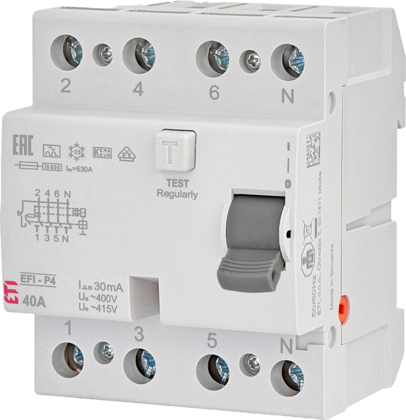 INTER-UNION Fehlerstrom-Schutzschalter 4-polig 25 A 30 mA