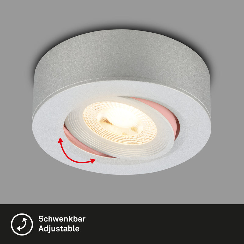 BRILONER Leuchten Aufbauleuchte LED dimmbar flach Chrom