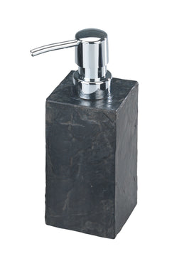 WENKO Slate Rock Seifenspender in Anthrazit mit Naturstein-Optik