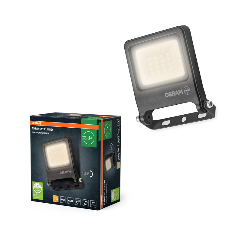 LEDVANCE Flutlicht Endura Flood PCR 10 W dunkelgrau (1000 lm, 3000 K)