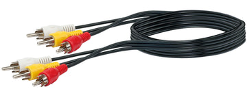 Schwaiger Cinch-A/V-Verbindungskabel schwarz, 1,50 m