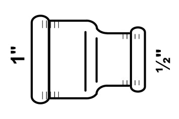 Schütte MS Reduzier-Doppelmuffe blank 1"IG x 1/2"IG (Messing)