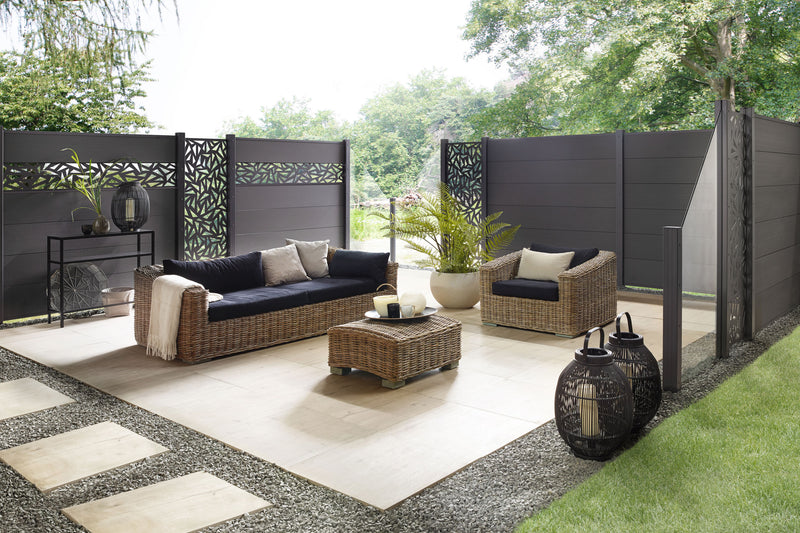 TraumGarten SYSTEM XL Zaunfeld-Set WPC anthrazit, 178 x 183 cm