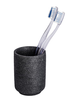 WENKO Goa Neo Zahnputzbecher Polyresin in Anthrazit, B x H x T 7 x 10 x 7 cm