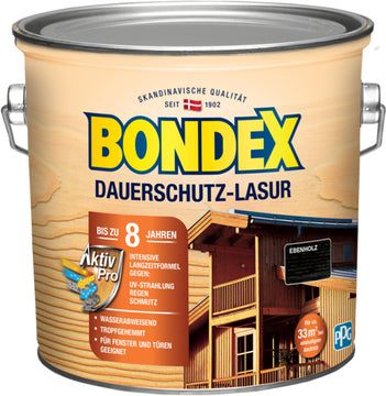 Bondex Dauerschutz-Lasur Ebenholz, Holzlasur von PPG, 2,5 L