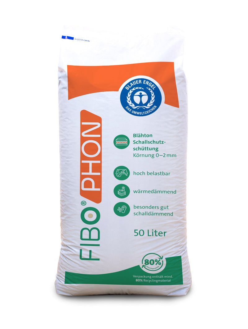 FIBOPHON Fibo ExClay Schallschutzschüttung aus Blähton, 0–2 mm, 50 l