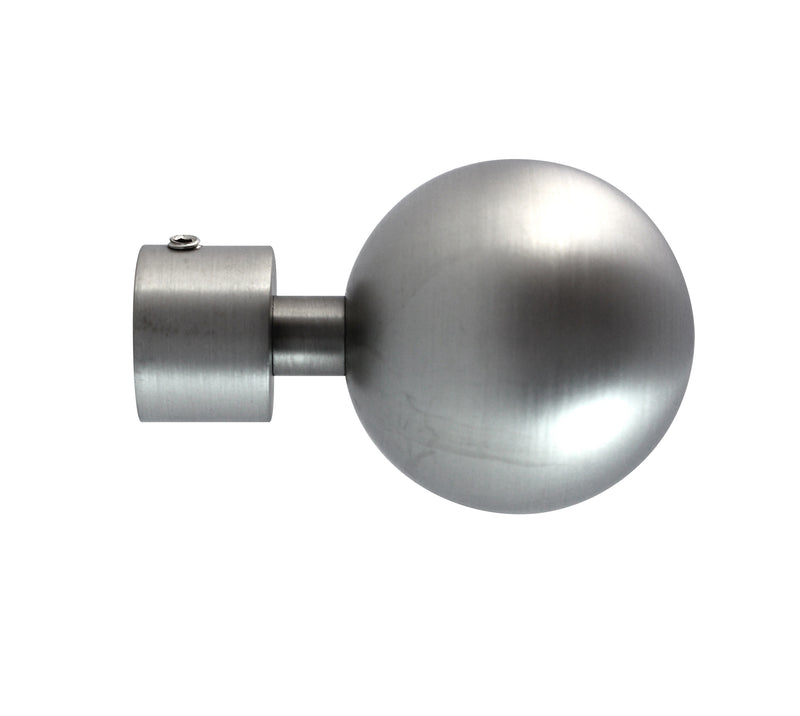 mydeco® Endstück ball-classic aus Metall, Ø 16 mm, 2 Stück (Capri, Edelstahl)