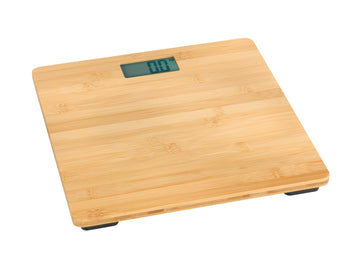 WENKO Bambusa Personenwaage in Braun mit digitalem LCD-Display
