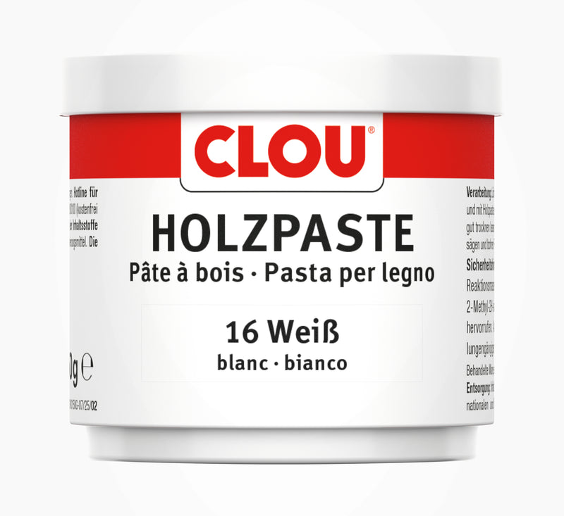 CLOU Holzpaste Nr. 16 in Weiß, gebrauchsfertig, 15 g