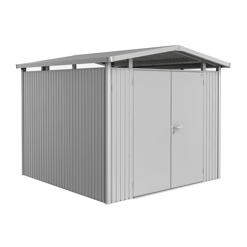Biohort Gerätehaus Panorama – Ansicht, P4 silber DT