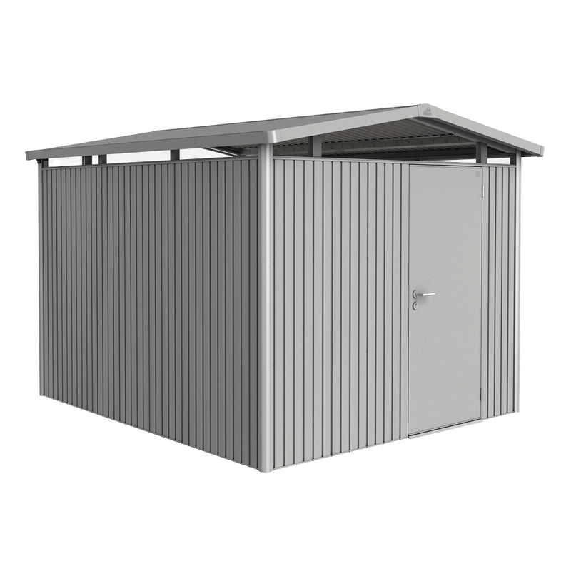 Biohort Gerätehaus Panorama P5 (273 × 318 × 227 cm) Silber-metallic Standardtür