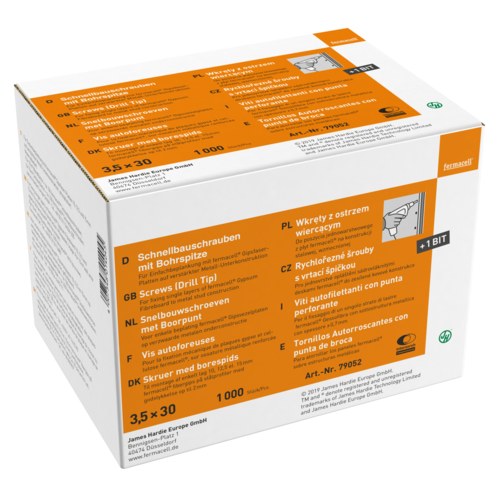 fermacell FC-Schnellbauschrauben 3,5 x 30 mm Stahl, zinkphosphatiert, Paket à 1000 Stück