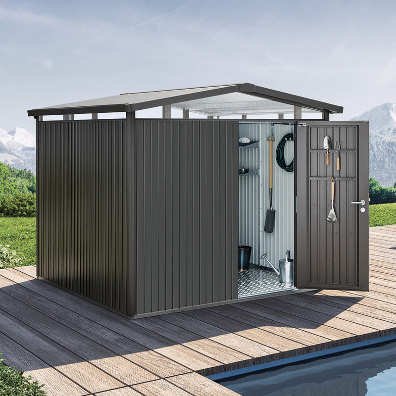 Biohort Gerätehaus Panorama P4 (273 × 278 × 227 cm) Dunkelgrau-metallic Standardtür