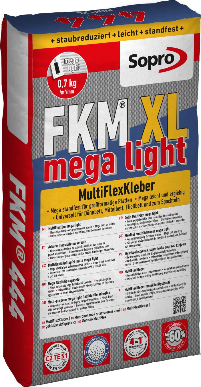 Sopro FlexKlebeMörtel FKM XL Grau, 15 kg zementärer Flexkleber