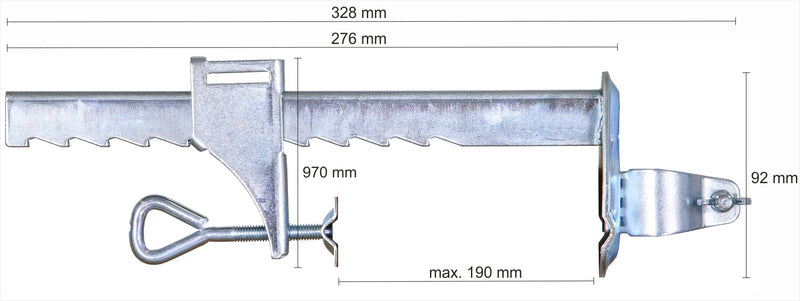 Schneider Schirme Balkonklammer aus verzinktem Stahl für Sonnenschirme, Länge 41 cm