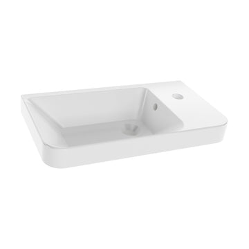 FACKELMANN MILANO Keramik-Waschtisch für Gäste-WC, weiß, links