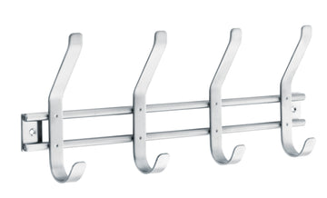 HSI Hakenleiste Edelstahl gebürstet, 260 mm Länge mit 3 Haken