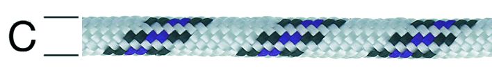 VORMANN PP-Schotleine weiß/schwarz/blau, geflochten, 24-fach