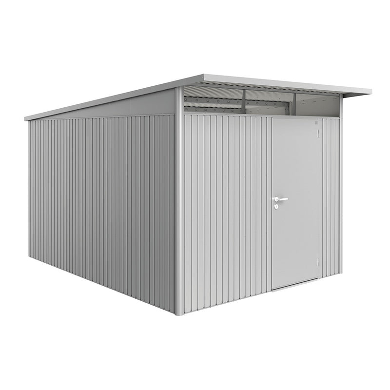 Biohort Gerätehaus AvantGarde A8 (260 × 380 × 222 cm) Silber-metallic Standardtür · AvantGarde