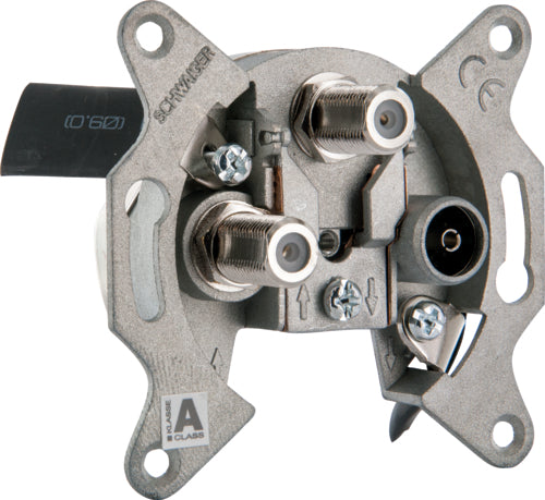 Schwaiger SAT-Einzelanschlussdose Zweikabeltechnik, Aluminium Druckguss