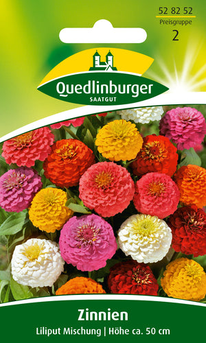 QUEDLINBURGER SAATGUT Zinnie Liliput Mischung (bunt) – Blumensamen