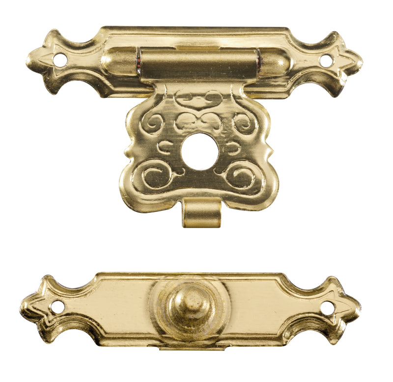 HSI Schatullenverschluss, vermessingt, Länge 32 mm (2 Stück)