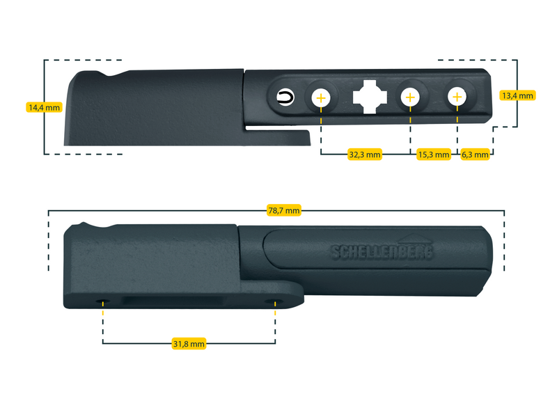 Schellenberg IS Zink Scharniere anthrazit – 3er-Set