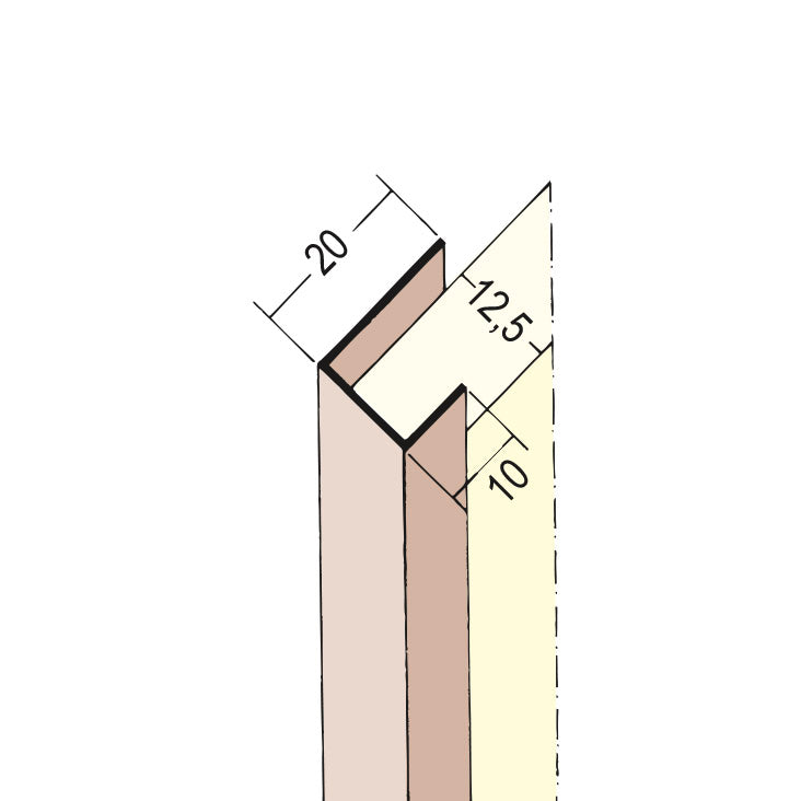 Protektorwerk Einfassprofil TB 3741, 12,5 mm, weiß (PVC)