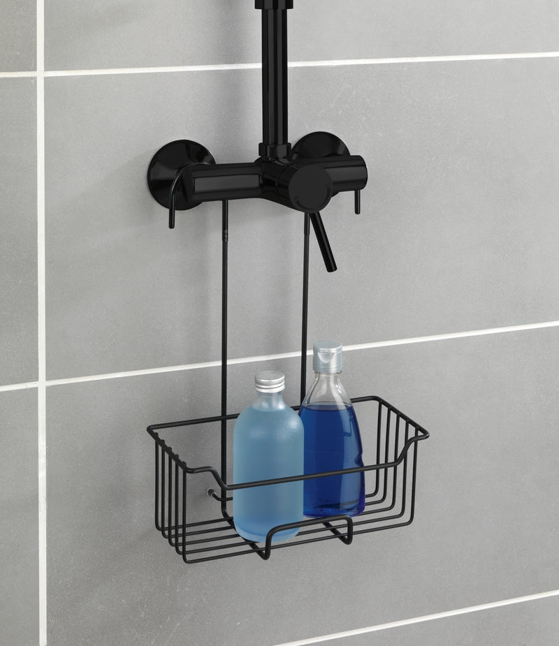 WENKO Caddy Milo Thermostat-Dusch-Caddy, schwarz aus Edelstahl