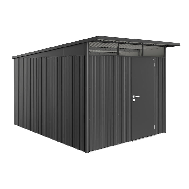 Biohort Gerätehaus AvantGarde A8 (260 × 380 × 222 cm) Dunkelgrau-metallic Standardtür · AvantGarde