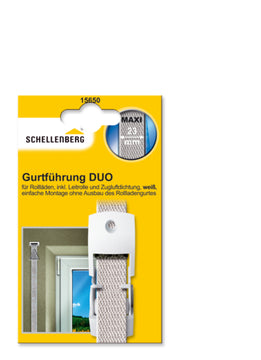Schellenberg DUO Gurtführung mit weißer Zugluftdichtung und Gurtleitrolle