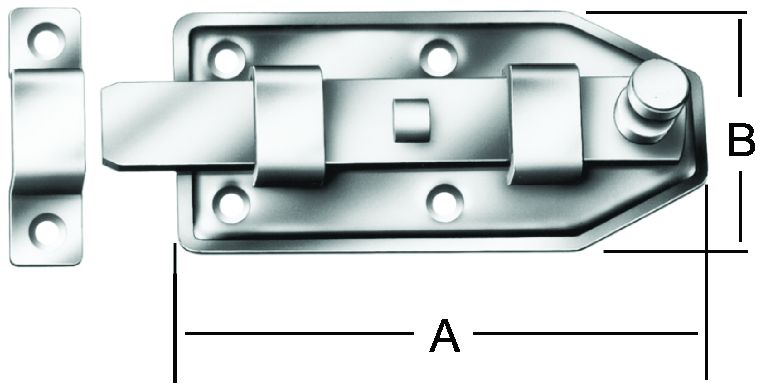 VORMANN Türknopfriegel gerade aus Stahl, verzinkt, mit Schlaufe