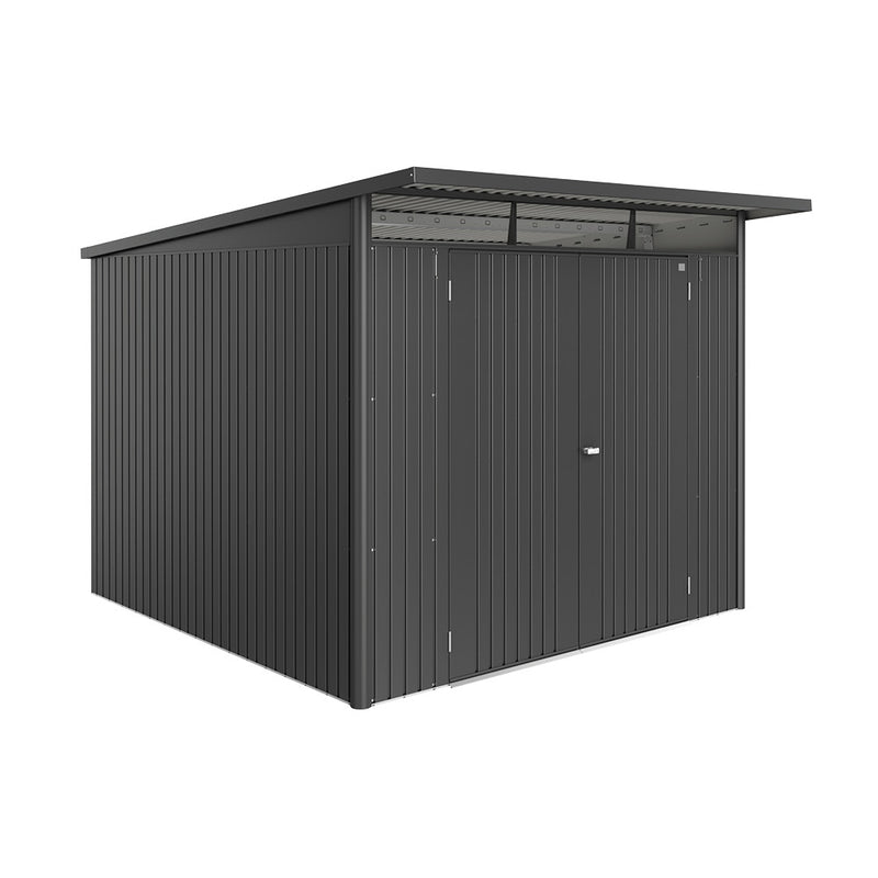 Biohort Gerätehaus AvantGarde A7 (260 × 300 × 217 cm) Dunkelgrau-metallic Doppeltür · AvantGarde ECO*