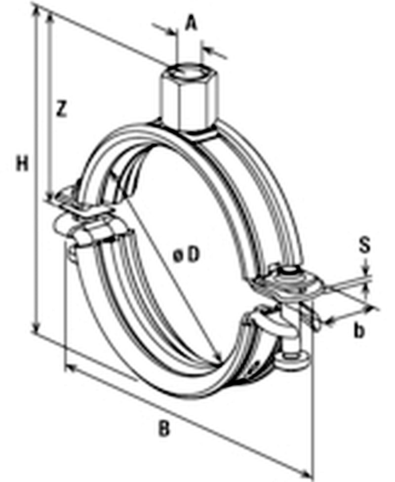fischer FRS-L Universal Rohrschelle verzinkt, Verstellbereich 110–119 mm (10 Stk)