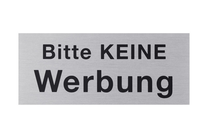 Conmetall Meister Hinweisschild 60 x 25 mm, Alu/Edelstahl-Optik, silber