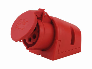 UNITEC CEE-Wandsteckdose Caravan rot IP44 5-polig lose