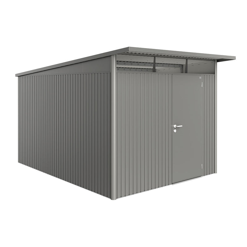 Biohort Gerätehaus AvantGarde A8 (260 × 380 × 222 cm) Quarzgrau-metallic Standardtür · AvantGarde