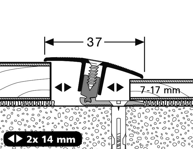 Parkettfreund PF 888 Übergangsprofil in edelstahloptik, Combi+